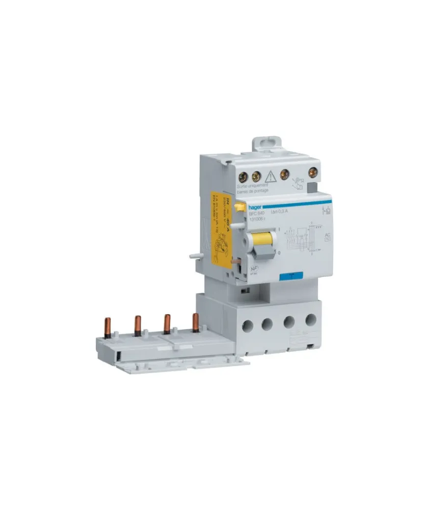 BDC840 - Bloc différentiel double sortie 4P 40A 30mA type AC - Hager