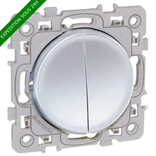 EUROHM Square Double bouton poussoir silver - 60411