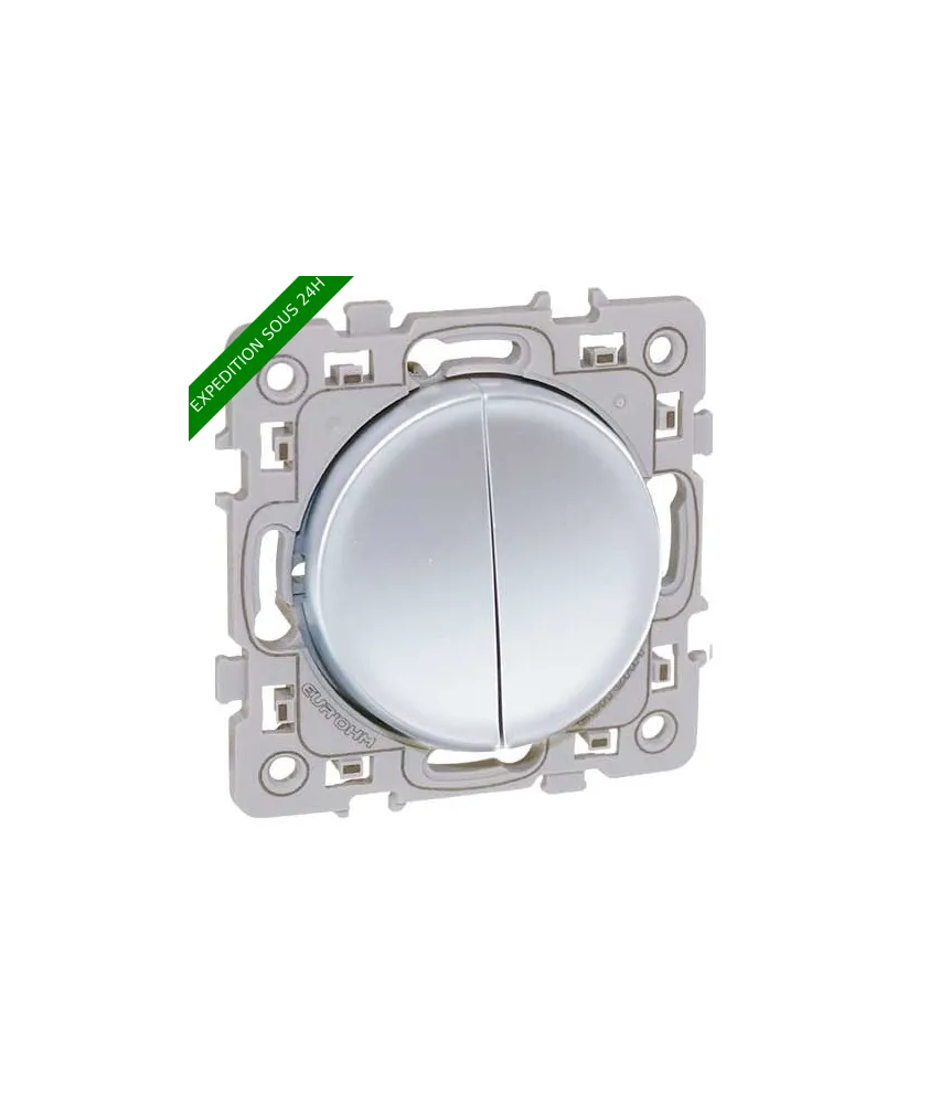 EUROHM Square Double bouton poussoir silver - 60411